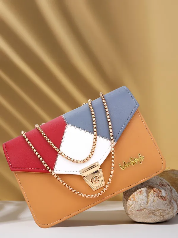 Beige_PU_Leather_Closure_Flap_Sling_Bag_For_Women_(_24_*_17_*_7_Cm)
