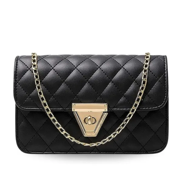 Black_PU_Leather_Closure_Flap_Sling_Bag_(_24_*_17_*_8_Cm)
