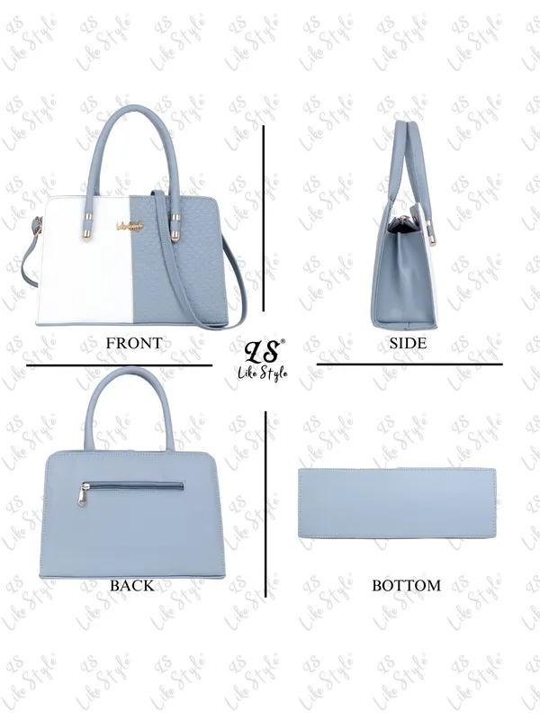 Grey_PU_Leather_Closure_Zip_Handbag_For_Women_(_30_*_23_*_14_Cm)