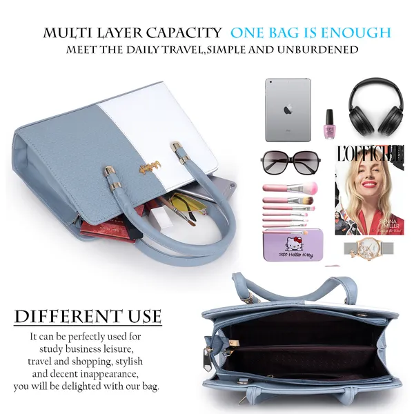 Grey_PU_Leather_Closure_Zip_Handbag_For_Women_(_30_*_23_*_14_Cm)