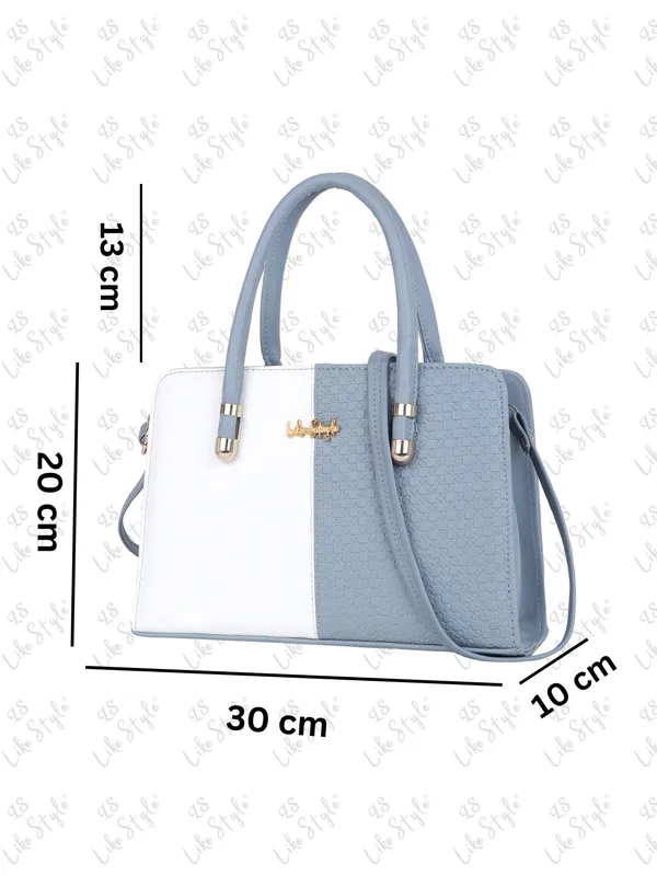 Grey_PU_Leather_Closure_Zip_Handbag_For_Women_(_30_*_23_*_14_Cm)