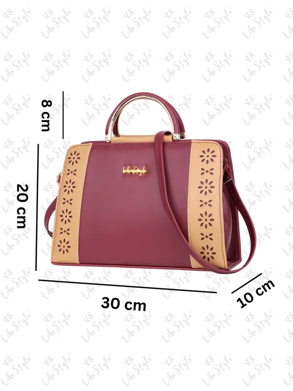 Grey_PU_Leather_Closure_Zip_Handbag_For_Women_(_30_*_20_*_10_Cm)