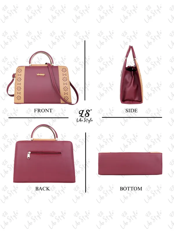 Grey_PU_Leather_Closure_Zip_Handbag_For_Women_(_30_*_20_*_10_Cm)