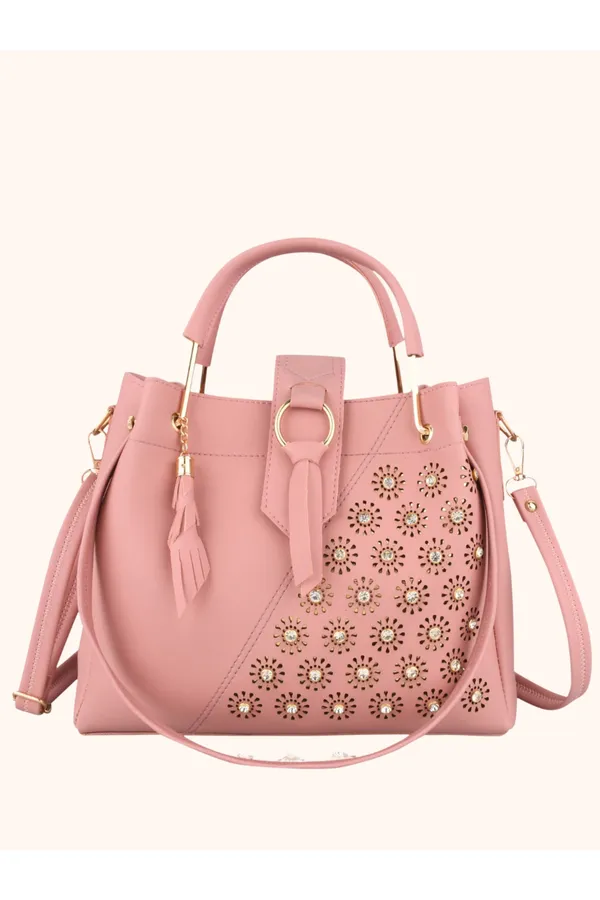 Pink_PU_Leather_Closure_Flap_&_Zip_Shoulder_Bag_(_29_*_23_*_9_Cm)