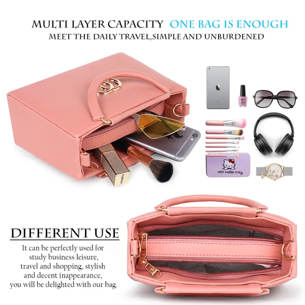 LIKE_STYLE_Classy_PU_Sling_Bag_for_Women_|_Structured_Design,_Zipper_Closure_&_Stylish_Metal_Handle