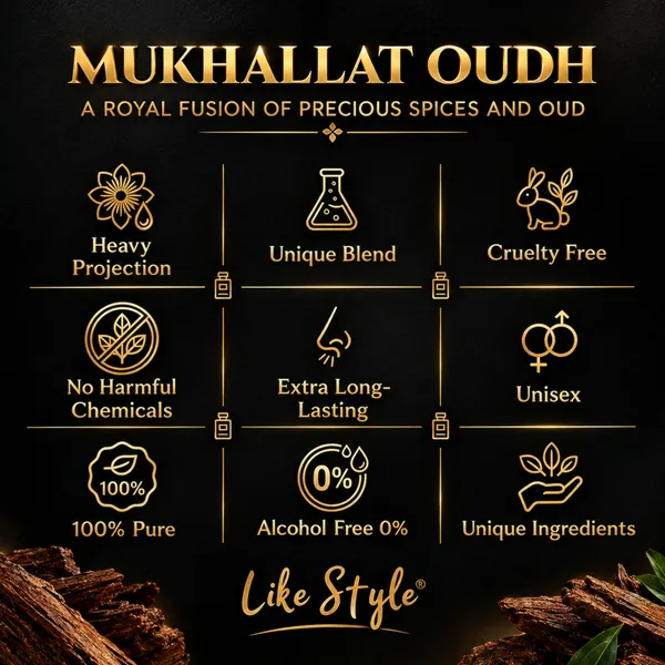 LIKE_STYLE_Mukhallat_Oudh_Attar_for_Men_&_Women_|_Oud,_Rose,_Saffron_&_Vanilla_|_Woody,_Sweet_&_Creamy_|_Non-Alcoholic_Roll-On_5.5ml