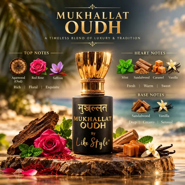 LIKE_STYLE_Mukhallat_Oudh_Attar_for_Men_&_Women_|_Oud,_Rose,_Saffron_&_Vanilla_|_Woody,_Sweet_&_Creamy_|_Non-Alcoholic_Roll-On_5.5ml