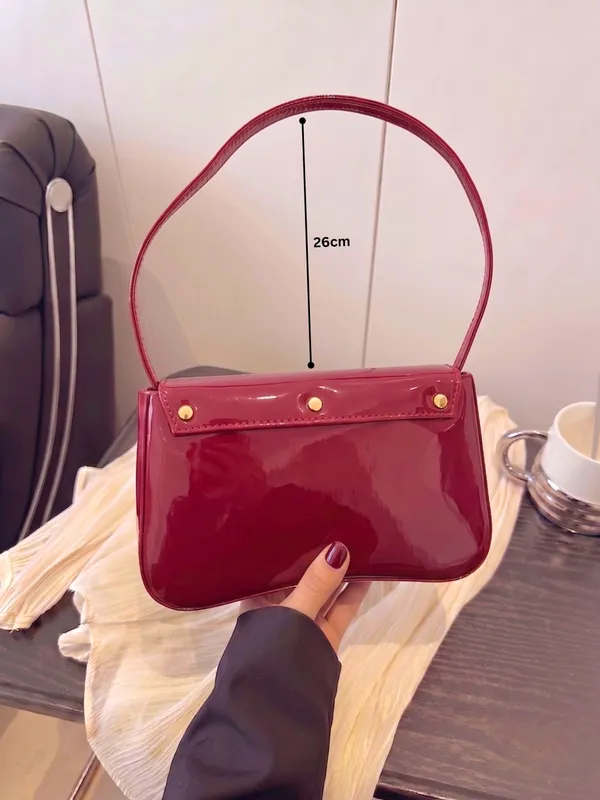 LIKE_STYLE_Patent_PU_Sling_Bag_with_Metal_Clasp