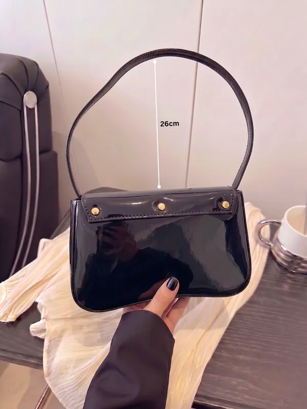 LIKE_STYLE_Patent_PU_Sling_Bag_with_Metal_Clasp