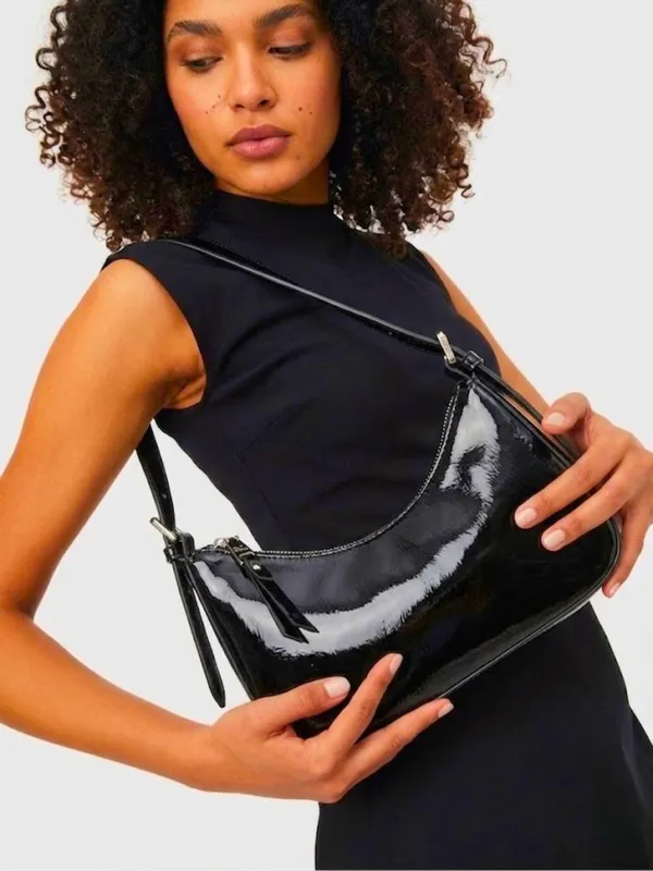 LIKE_STYLE_Premium_Glossy_Patent_PU_Sling_Bag_for_Women