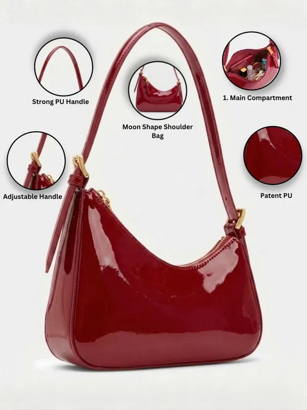 LIKE_STYLE_Premium_Glossy_Patent_PU_Sling_Bag_for_Women