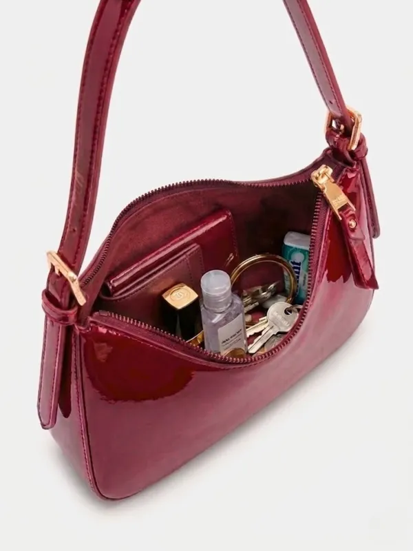 LIKE_STYLE_Premium_Glossy_Patent_PU_Sling_Bag_for_Women