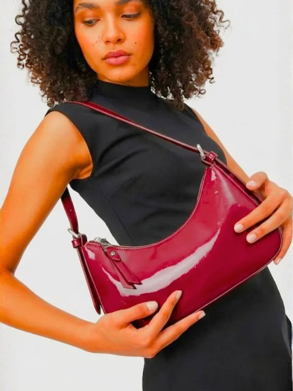 LIKE_STYLE_Premium_Glossy_Patent_PU_Sling_Bag_for_Women