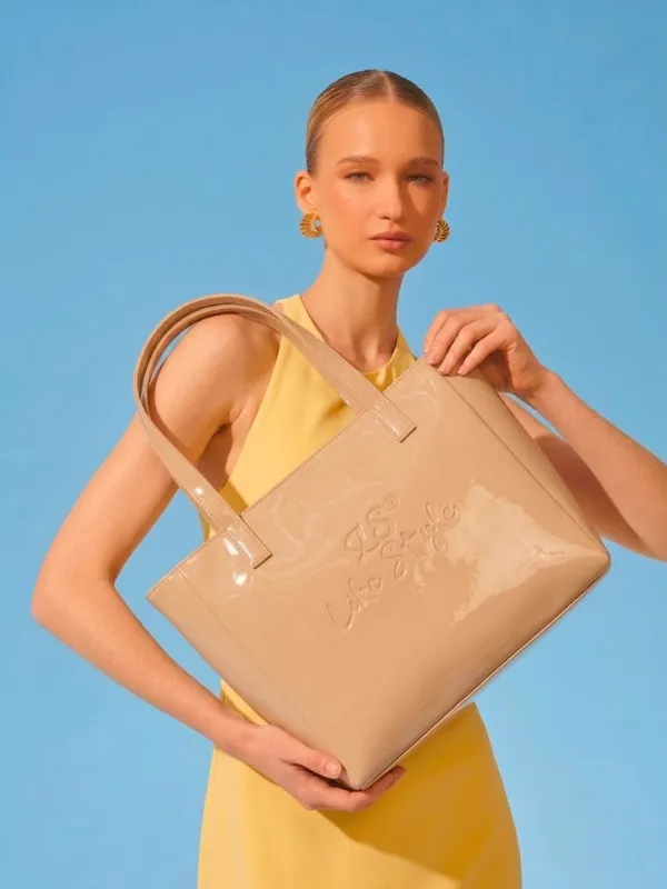 LIKE_STYLE_Premium_Glossy_Patent_PU_Tote_Bag_for_Women