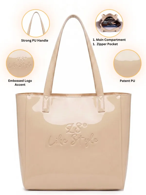 LIKE_STYLE_Premium_Glossy_Patent_PU_Tote_Bag_for_Women