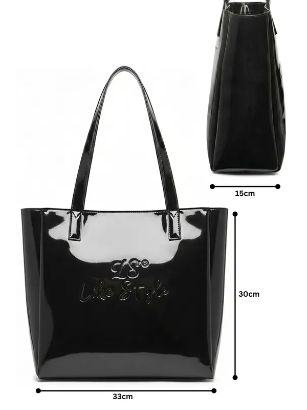 LIKE_STYLE_Premium_Glossy_Patent_PU_Tote_Bag_for_Women