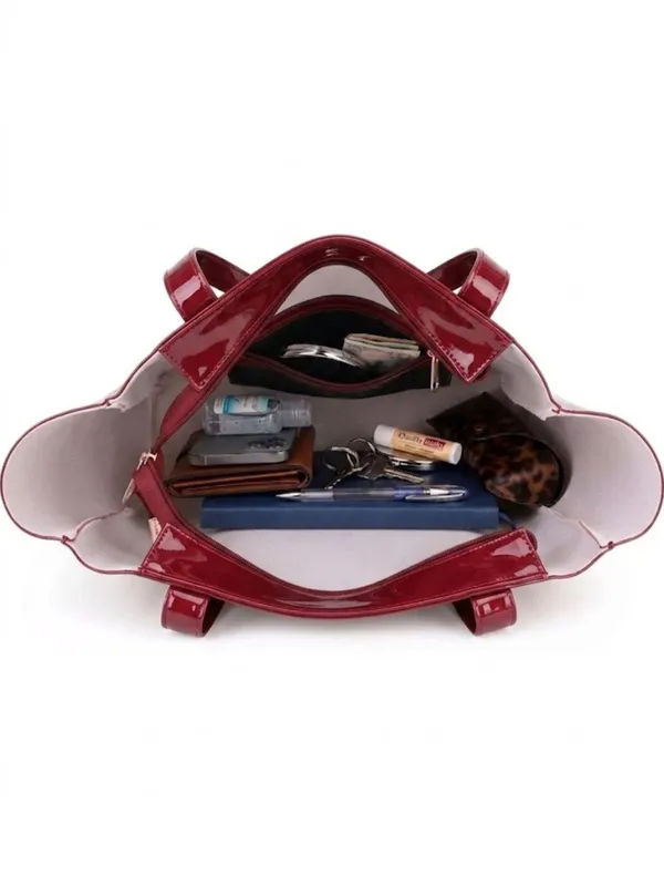LIKE_STYLE_Premium_Glossy_Patent_PU_Tote_Bag_for_Women