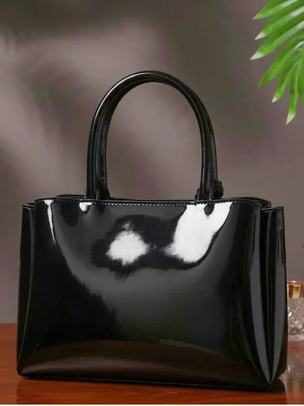 LIKE_STYLE_Stylish_Patent_Glossy_PU_Leather_Tote_Purse_for_Women