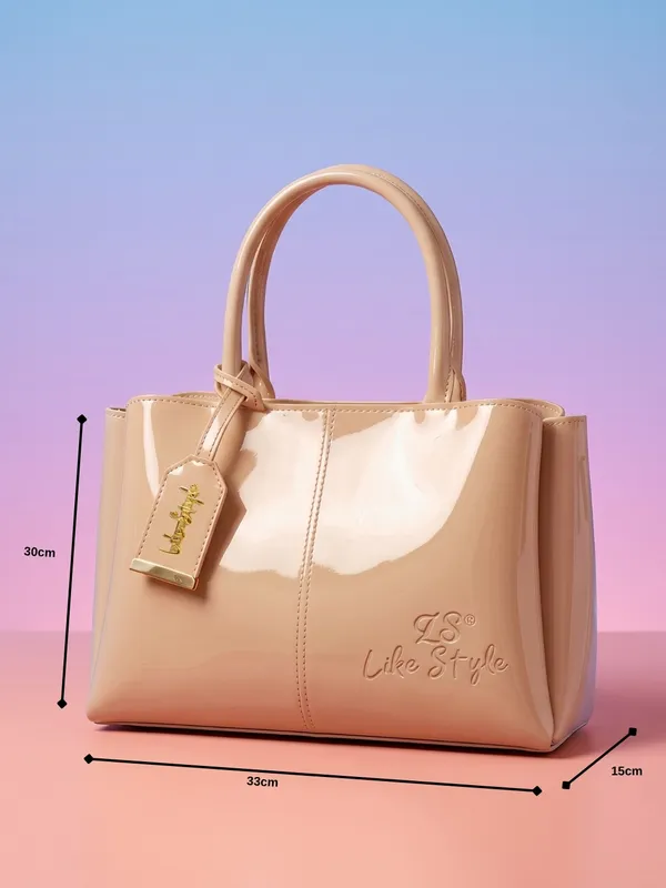 LIKE_STYLE_Stylish_Patent_Glossy_PU_Leather_Tote_Purse_for_Women