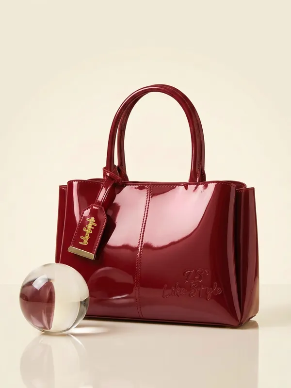 LIKE_STYLE_Stylish_Patent_Glossy_PU_Leather_Tote_Purse_for_Women