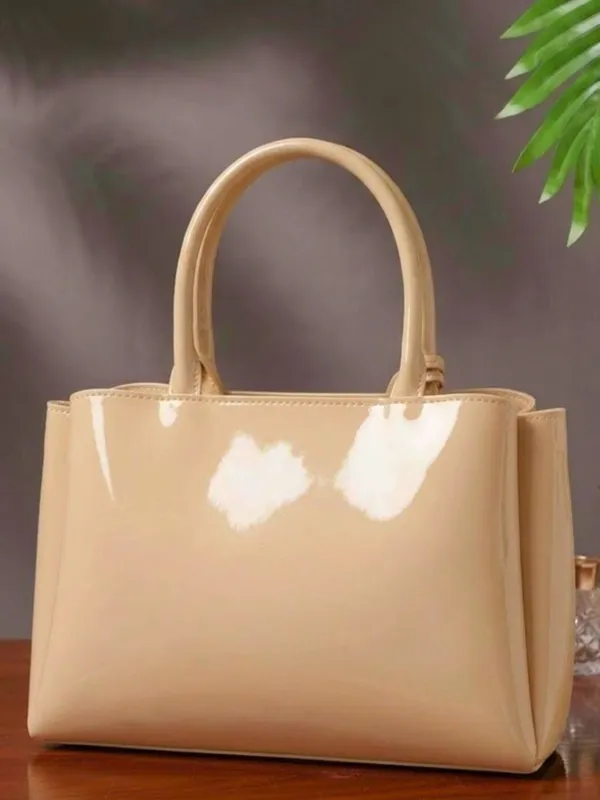 LIKE_STYLE_Stylish_Patent_Glossy_PU_Leather_Tote_Purse_for_Women