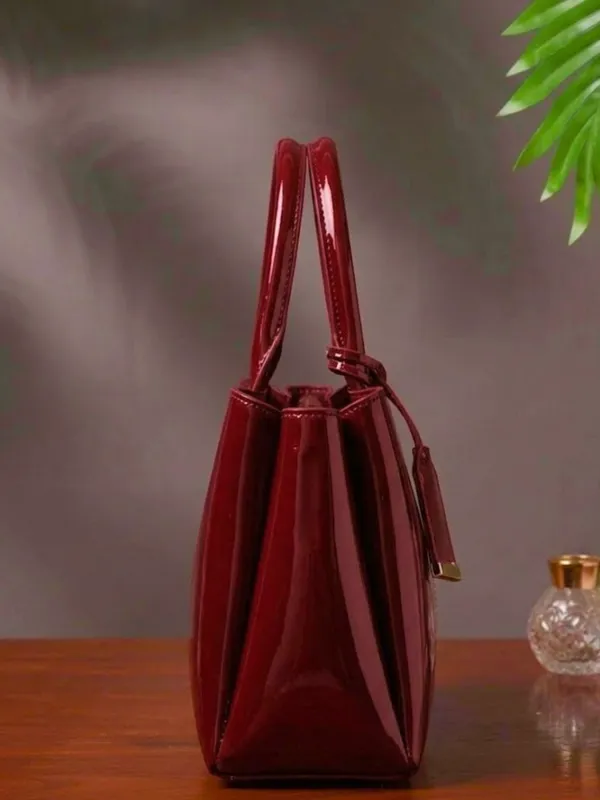 LIKE_STYLE_Stylish_Patent_Glossy_PU_Leather_Tote_Purse_for_Women