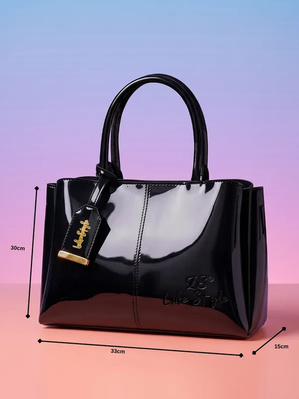 LIKE_STYLE_Stylish_Patent_Glossy_PU_Leather_Tote_Purse_for_Women