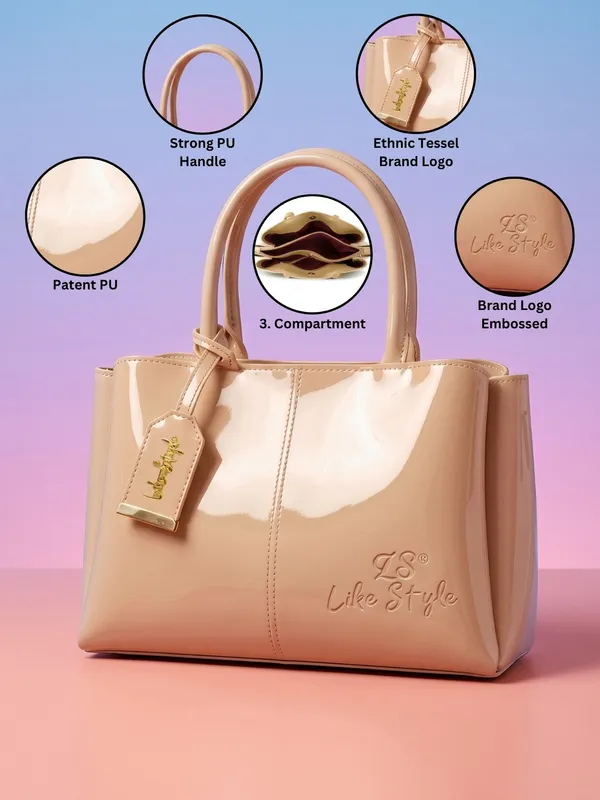 LIKE_STYLE_Stylish_Patent_Glossy_PU_Leather_Tote_Purse_for_Women