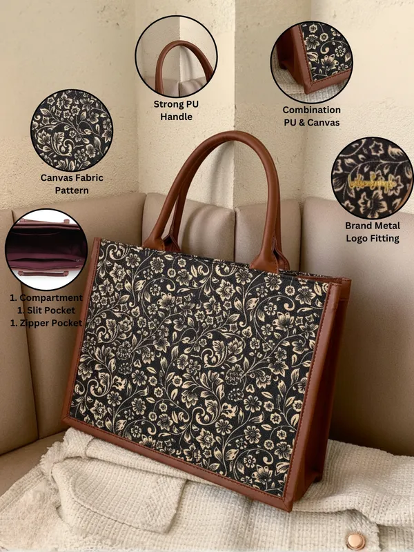 LIKE_STYLE_Women's_Canvas_&_PU_Shoulder_Tote_–_Everyday_Stylish_Carry