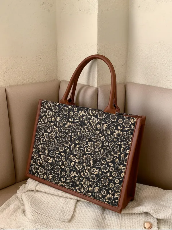 LIKE_STYLE_Women's_Canvas_&_PU_Shoulder_Tote_–_Everyday_Stylish_Carry