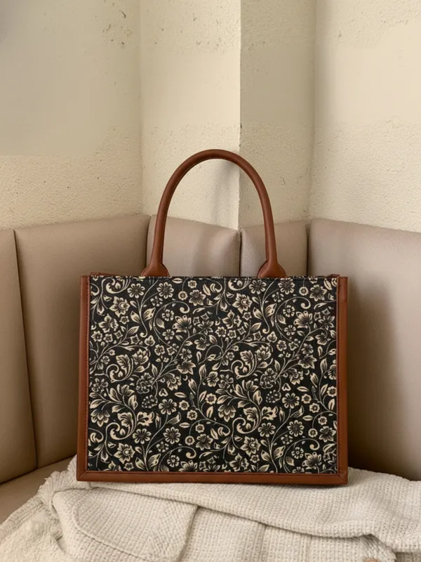 LIKE_STYLE_Women's_Canvas_&_PU_Shoulder_Tote_–_Everyday_Stylish_Carry