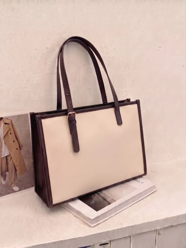 LIKE_STYLE_Women's_Dual-Tone_Office_Tote_Bag