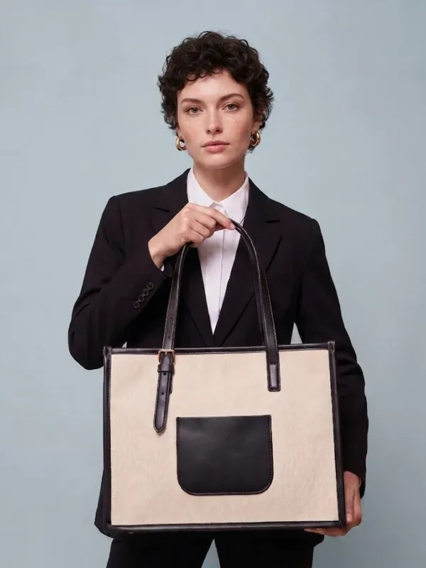 LIKE_STYLE_Women's_Dual-Tone_Office_Tote_Bag