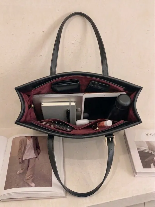 LIKE_STYLE_Women's_Dual-Tone_Office_Tote_Bag