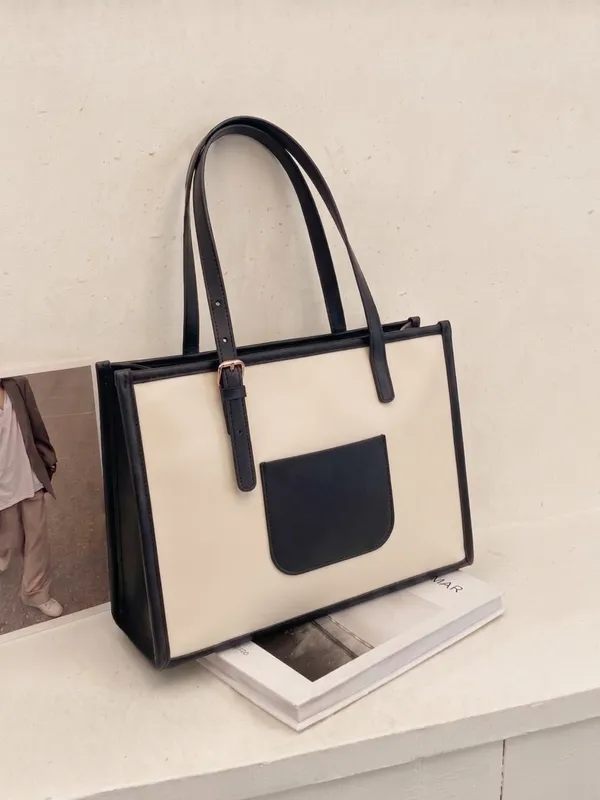 LIKE_STYLE_Women's_Dual-Tone_Office_Tote_Bag
