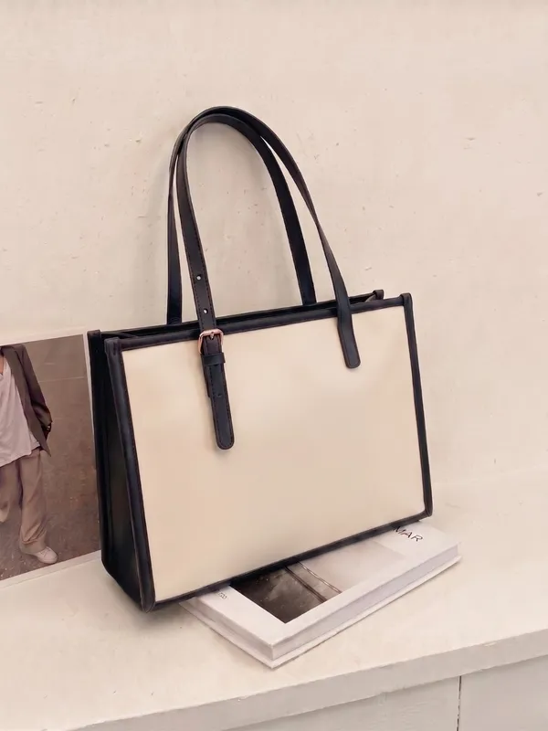 LIKE_STYLE_Women's_Dual-Tone_Office_Tote_Bag