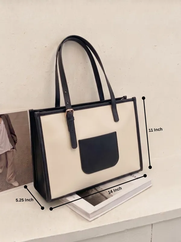 LIKE_STYLE_Women's_Dual-Tone_Office_Tote_Bag
