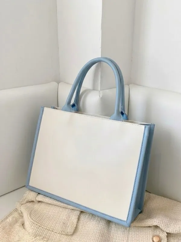 LIKE_STYLE_Women’s_Dual-Tone_PU_Tote_Bag_for_Work_&_Everyday_Use