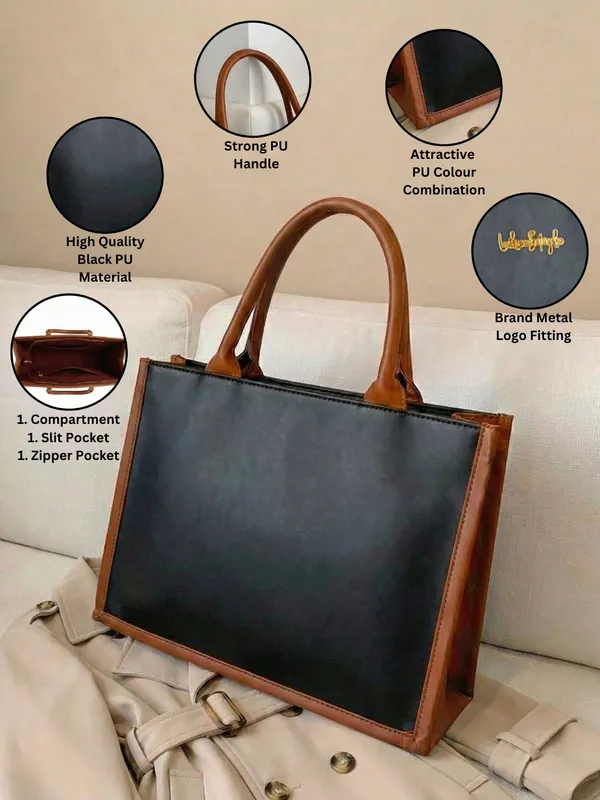 LIKE_STYLE_Women’s_Dual-Tone_PU_Tote_Bag_for_Work_&_Everyday_Use