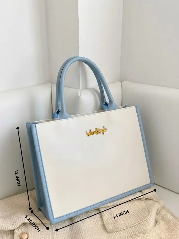 LIKE_STYLE_Women’s_Dual-Tone_PU_Tote_Bag_for_Work_&_Everyday_Use