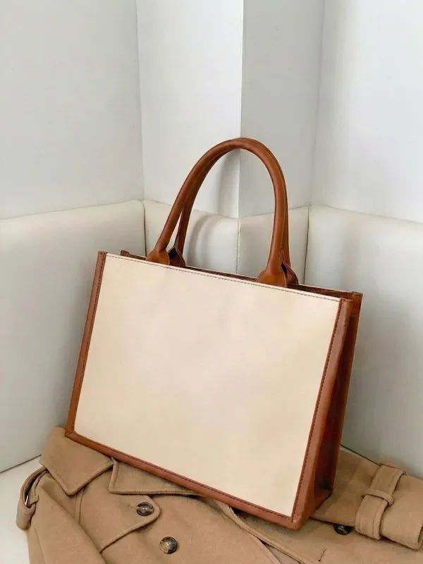 LIKE_STYLE_Women’s_Dual-Tone_PU_Tote_Bag_for_Work_&_Everyday_Use