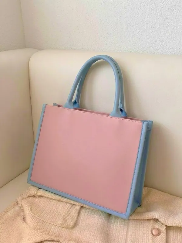 LIKE_STYLE_Women’s_Dual-Tone_PU_Tote_Bag_for_Work_&_Everyday_Use