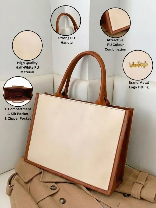 LIKE_STYLE_Women’s_Dual-Tone_PU_Tote_Bag_for_Work_&_Everyday_Use