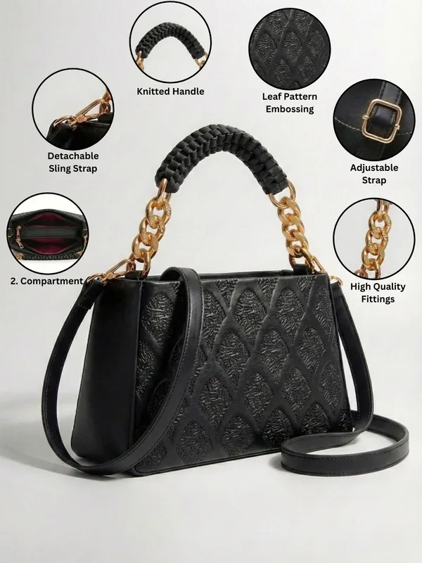 LIKE_STYLE_Women’s_Embossed_PU_Sling_Bag_with_Braided_Top_Handle