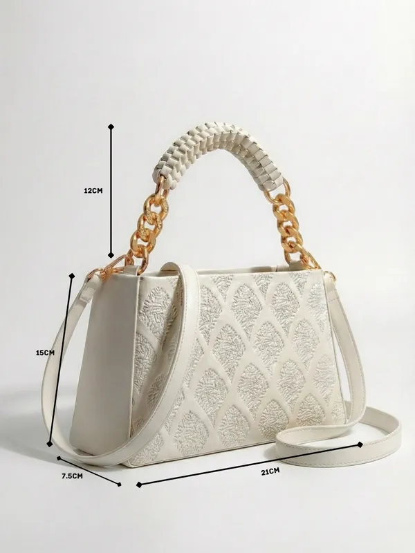 LIKE_STYLE_Women’s_Embossed_PU_Sling_Bag_with_Braided_Top_Handle
