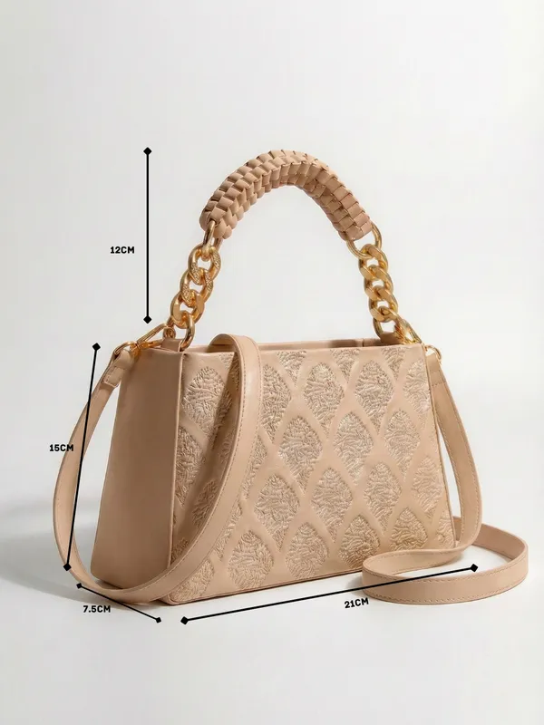 LIKE_STYLE_Women’s_Embossed_PU_Sling_Bag_with_Braided_Top_Handle
