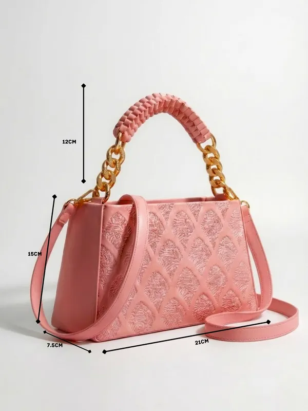 LIKE_STYLE_Women’s_Embossed_PU_Sling_Bag_with_Braided_Top_Handle