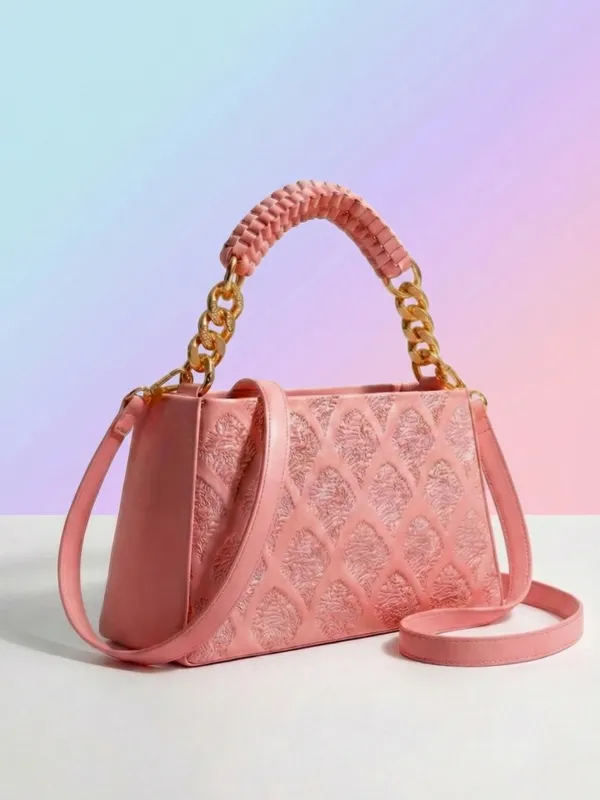 LIKE_STYLE_Women’s_Embossed_PU_Sling_Bag_with_Braided_Top_Handle