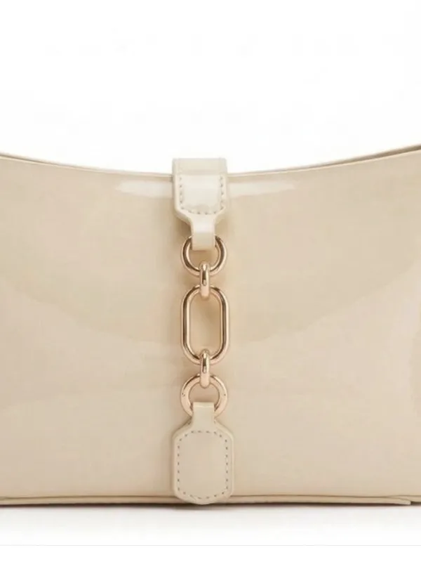 LIKE_STYLE_Women's_Glossy_Patent_Sling_Bag_with_Gold_Chain