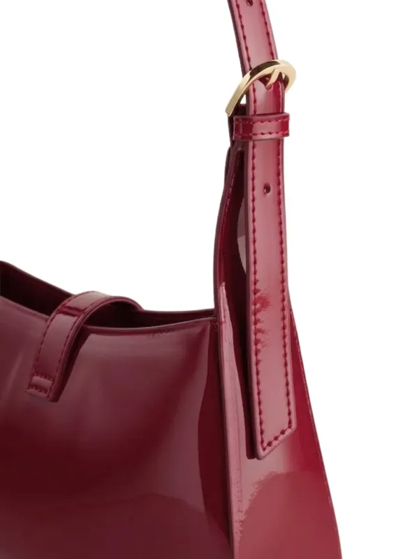 LIKE_STYLE_Women's_Glossy_Patent_Sling_Bag_with_Gold_Chain